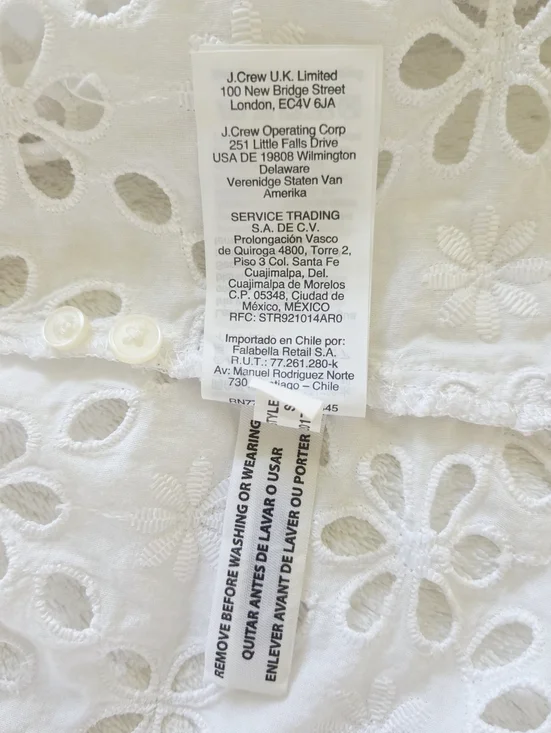 J. Crew ✨️ White Eyelet Button-Down Women's Shirt Size 6 - Picture 9 of 12
